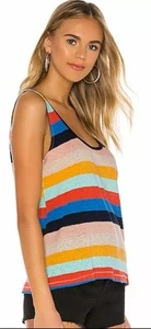 New NWT Splendid x Gray Malin Linen Striped Multi Color Tank Top Sz Small New 68 - Picture 1 of 8