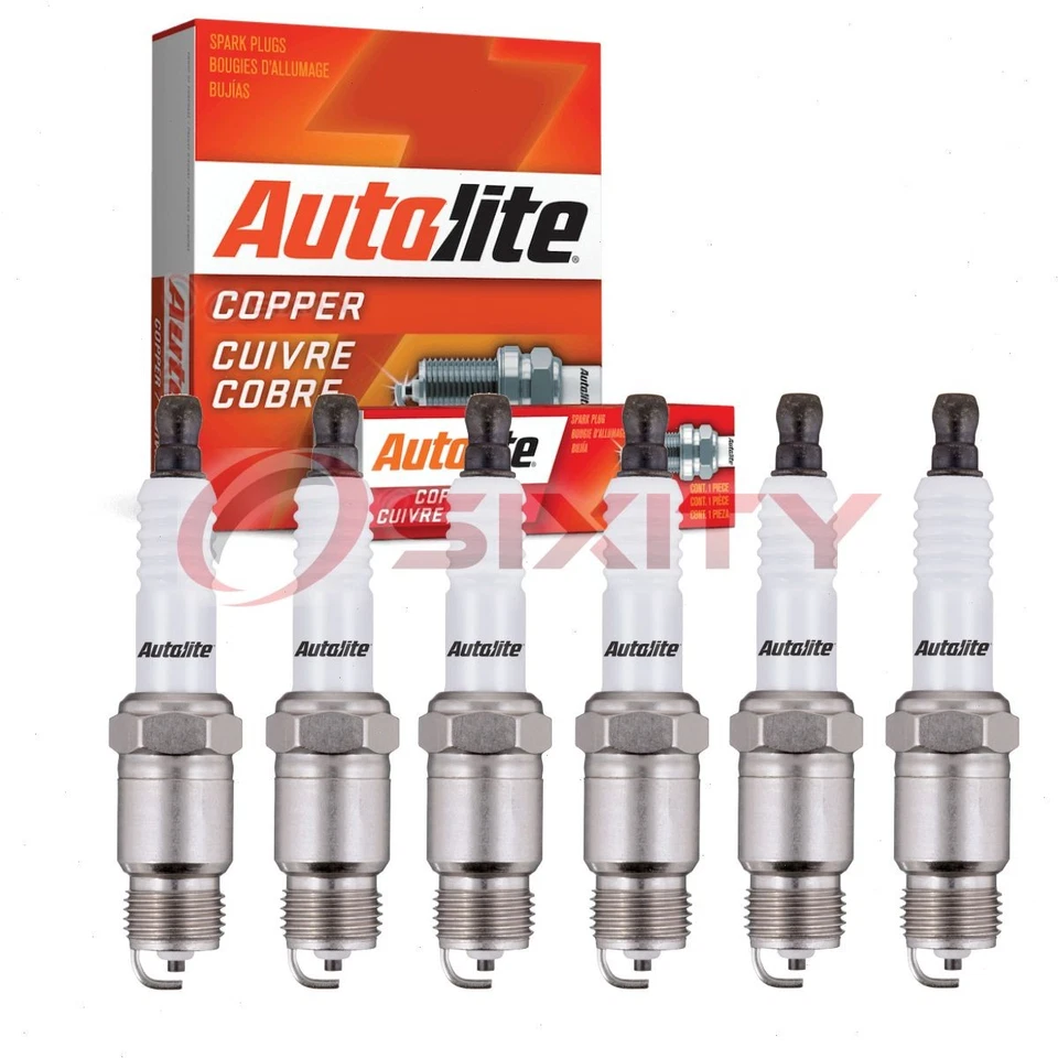 6 bujías Autolite núcleo de cobre para Dodge D150 1977-1987 3,7 L L6 mf Foto 1 de 4
