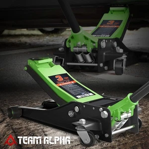 3 Ton 6000Lbs Hydraulic Low Profile Floor Jack Dual Piston Pump Green 3"-20" - Picture 1 of 9