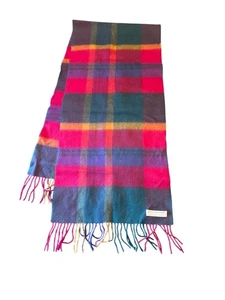 Jones New York 100% Lambswool Plaid Scarf Preppy Academia - Picture 1 of 3
