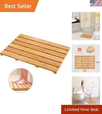 Alfombra de baño de listones de madera de magnolia Hearth & Hand 24x14", natural D6 Foto 1 de 4