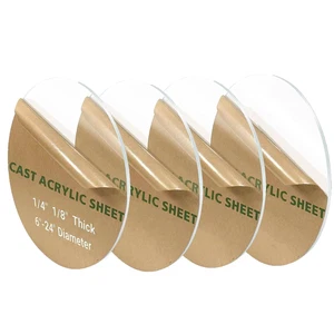 4 Pieces 1/8" round Plexiglass Sheet, 6 Inch Diameter Clear Acrylic Circle, Cake - Picture 1 of 12