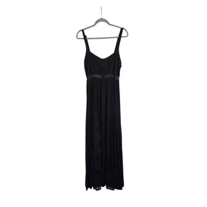 Weasel Wear Gothic Spiderweb Mesh Cutout Witchy Alt Black Maxi Dress, Sz Medium - Picture 1 of 13