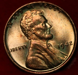 Uncirculated Red 1942 Philadelphia Mint Copper Lincoln Wheat Cent - Picture 1 of 2
