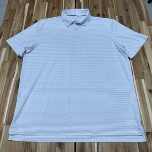 Vineyard Vines Polo Shirt Mens XL White Striped OTG Palmero Performance Golf - Picture 1 of 5