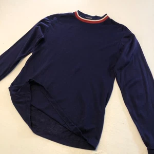 MensWear 1970s vtg JC Penny Single Stitch Acrylic Top M (38-40) Ringer Neck L/S - Picture 1 of 18