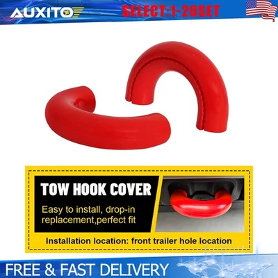 Красные крышки буксировочных крюков D-образного кольца для всех моделей Ford F150 2004-2024 годов выпуска внешние США 2-20X - Изображение 1 из 4