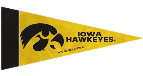 Iowa Hawkeyes 4" x 9" Mini Pennant 8 Piece Set [NEW] NCAA Wall Banner Flag Cover