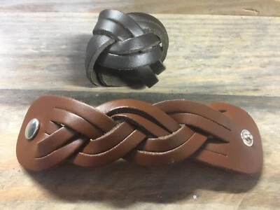 Leather Scout Woggle - Double Leather plaited Scout Woggle With Press Stud.  - Image 1 of 3