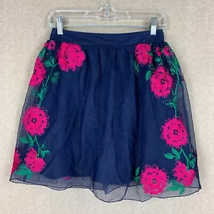 Falda corta de mujer sin palabras 5 (26x19) de encaje azul floral mini patinadora - Imagen 1 de 13