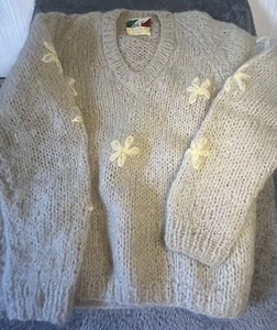 Vintage Made In Italy Wool sweater women S/M Knits By Thayer Mohair - Picture 1 of 5