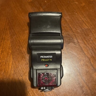 Promaster FTD 6500M TTL Shoe Mount Flash Zoom Untested Parts Only - Image 1 of 4