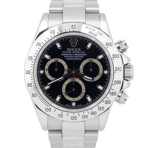 Rolex Daytona Cosmograph BLACK 40mm Stainless Steel REHAUT Oyster 116520 Watch - Picture 1 of 9