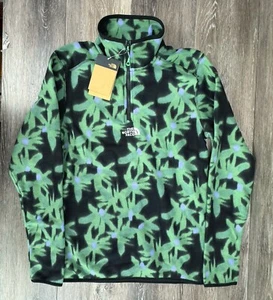 The North Face Sweater Glacier 1/4 Zip Pullover Fleece Green Floral Size XS - Picture 1 of 11