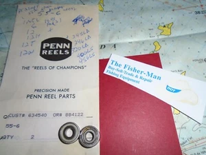 2 PENN INTERNATIONAL 6 12 12H RODAMIENTOS DE BOLAS NUEVO ORIGINAL PENN PARTE 55-6 EE. UU. - Imagen 1 de 2