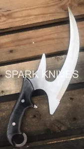 SPARK CUSTOM HANDMADE D2 HIGH POLISH FULL TANG KNIFE W/Sheath - Picture 1 of 7