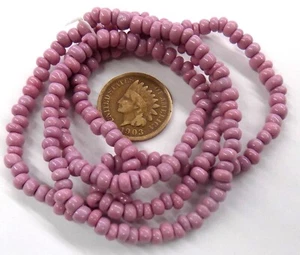 Strand 24" Cheyenne Pink einige weiße Herzen Handel Perlen afrikanischer Mülleimer W1 - Bild 1 von 2
