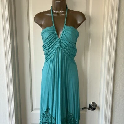 Vestido maxi de renda verde espuma do mar lindo marca SKY grande novo com etiquetas 50% de desconto!!! - Imagem 1 de 4