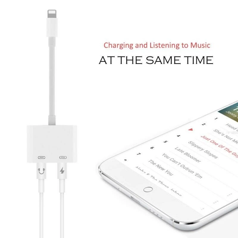 DUO SPLITTER CALL AUDIO & CHARGE CABLE ADAPTER for iPHONE 12 11 PRO XS MAX XR X - Image 1 of 4