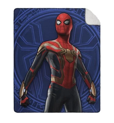 Spiderman: 50"x60" - No Way Home "Traje Dorado" Manta con Sherpa Reversible  Foto 1 de 3