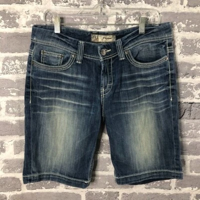 Pantalones Cortos BKE Payton Mujer 31 Denim BKC1005 Mathews 11" Cortos Elastizados Estrás Foto 1 de 4