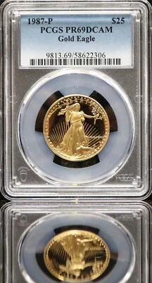 1987-P Gold $25 1/2 oz Gold American Eagle Proof Coin - PCGS PR 69 DCAM - Image 1 of 3
