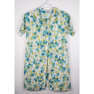 Vintage J.C. Penny Seersucker Floral Snap Front Robe Housecoat Size Medium - Picture 1 of 9