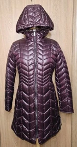 KENNETH COLE NEW YORK Lightweight Hooded Quilted Puffer Coat Rum S - ($195) - Picture 1 of 5