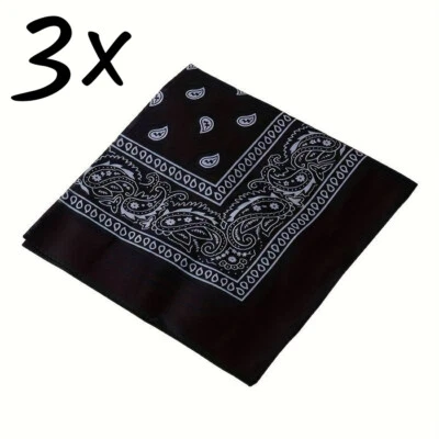3-Pack Bandana 100% Cotton Paisley Print Double-Sided Scarf Head Neck Face Mask - Image 1 of 4