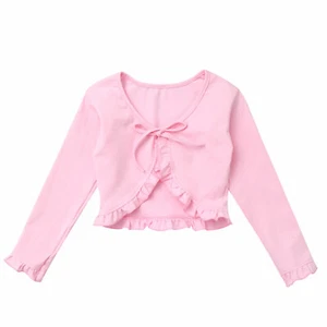 Kids Girls Ballet Dance Cover Up Tops Ballerina Dancewear Wrap Tops Casual Shirt - Picture 1 of 66