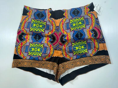 Pantalones Cortos Flying Tomato Para Mujer 95% Algodón Cierre de Cremallera Trasera Estampado Geométrico M Foto 1 de 4