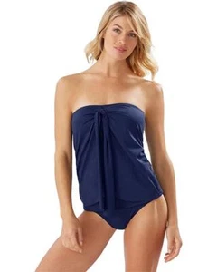 Tommy Bahama 282479 Women Pearl Sarong Bandini Swim Top Mare Navy, Size Small - Picture 1 of 2