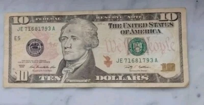 2009 Ten Dollars Bill Print Error  - Image 1 of 4