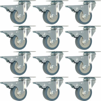 Y&Y DECOR 12 pack 2" Swivel Total Lock Brake Polyurethane Plate Caster PU