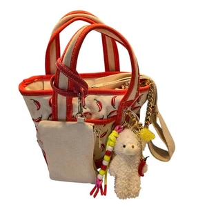 Madden Girl Chili Pepper Mini Tote Crossbody Bag Charms Keychain Zippered Coin - Picture 1 of 24
