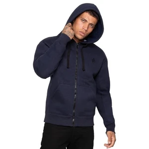 Enzo Mens Sherpa Fleece Hoodie Jacket Plain Borg Lined Hooded Zipper Sweatshirt - Picture 1 of 16
