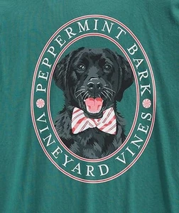 Camisa Vineyard Vines talla L negra laboratorio corteza menta perro manga larga - Imagen 1 de 4