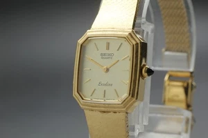 Vintage 1980 Seiko Exceline 2320-6100 SGP Gold Octagon Quartz Womens Watch JDM - Picture 1 of 10
