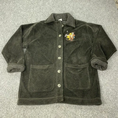 Chaqueta polar para mujer Disney Store grande gris con botones Pooh Tigger bordada Foto 1 de 4