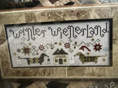 Plum Street Samplers Cross Stitch Pattern WINTER WIENERLAND Dachshund Chart NEW! - Image 1 of 3