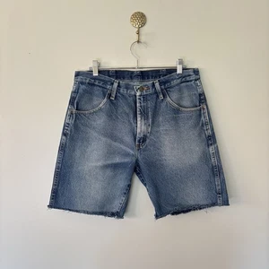 Vintage Rustler Denim Cut Off Shorts Mens 34 Blue Jorts Distressed Grunge 90s - Picture 1 of 13