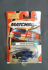 Matchbox #55 Mission Helicopter Police 92265 blau schwarz Diecast Air Rescue NEU - Bild 1 von 2