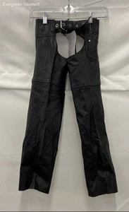 Silver Bike Kids Black Eagle Motorcycle Leathers Chaps Size 8 NWT - Picture 1 of 4