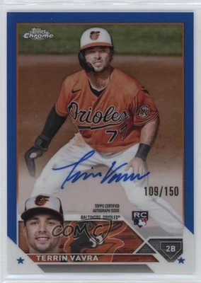 2023 Topps Chrome Update Blue Refractor /150 Terrin Vavra #RA-TV Rookie Auto RC - Image 1 of 2