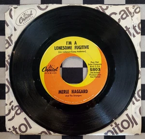 I'm A Lonesome Fugitive / Someone Told My Story 7" by Merle Haggard vinyl VG+/VG - Picture 1 of 2