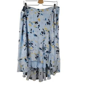 Lane Bryant Floral Ruffle Midi Skirt 18/20 NWT Baby Blue Romantic Cottagecore - Picture 1 of 7