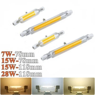 R7S LED 78mm 118mm  7W 15W 28W Dimmable Glass Tube Light Ceramic COB Bulb - Image 1 of 4