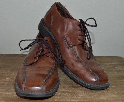 Thom McAn платье туфли мужской размер 9,5 коричневый кожаный Оксфорд читать - Изображение 1 из 4