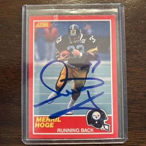 1989 Score Merril Hoge RC Signed Card NFL Football Autographed Auto #166 - Picture 1 of 2