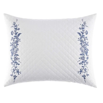 Laura Ashley Charlotte Cotton-Blend Blue Throw Pillow-16X20 - Image 1 of 4